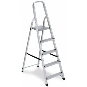 Scala 5 Gradini in Alluminio Robusta Scalini Max 150kg Richiudibile