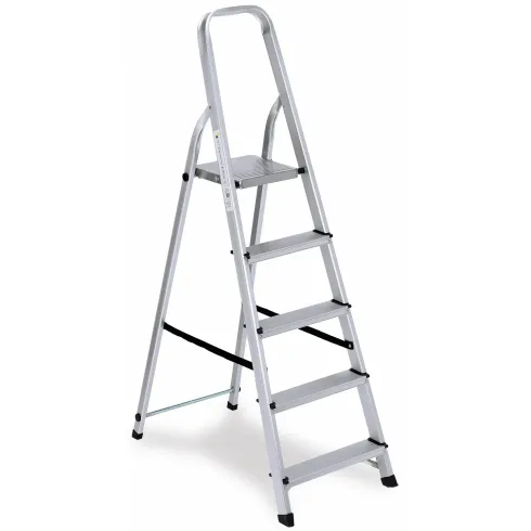 Scala 5 Gradini in Alluminio Robusta Scalini Max 150kg Richiudibile