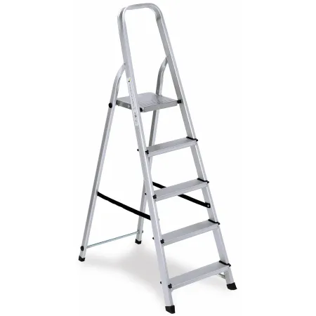 Scala 5 Gradini in Alluminio Robusta Scalini Max 150kg Richiudibile