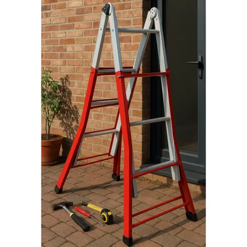 Scala Telescopica 4+4 Gradini Allungabile 3.7 mt Multiuso Scaletta Bricolage