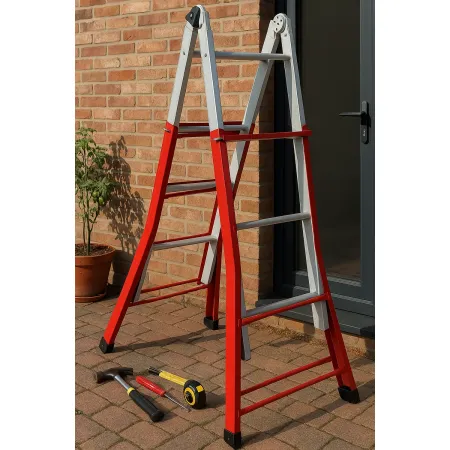 Scala Telescopica 4+4 Gradini Allungabile 3.7 mt Multiuso Scaletta Bricolage