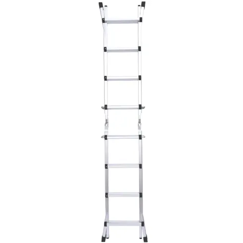 Scala 4+4 Gradini Allungabile 4.2 Multiuso Scaletta Zoppa Alluminio Telescopica