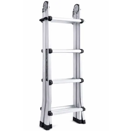 Scala 4+4 Gradini Allungabile 4.2 Multiuso Scaletta Zoppa Alluminio Telescopica