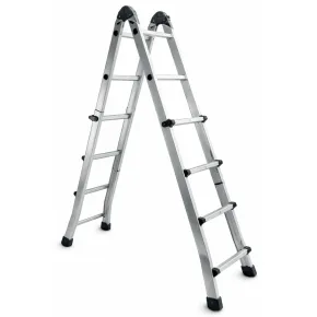 Scala 4+4 Gradini Allungabile 4.2 Multiuso Scaletta Zoppa Alluminio Telescopica