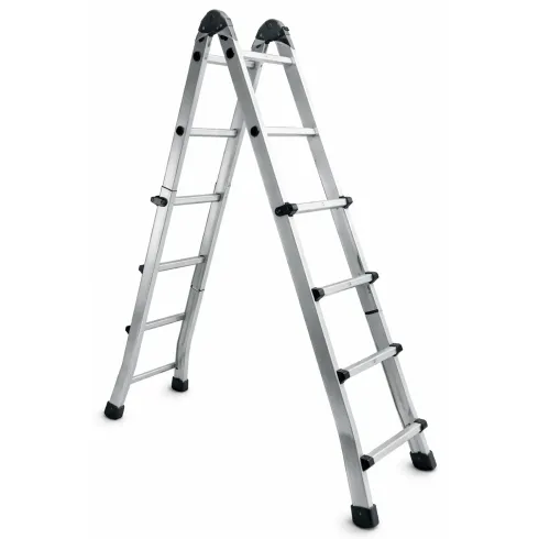 Scala 4+4 Gradini Allungabile 4.2 Multiuso Scaletta Zoppa Alluminio Telescopica