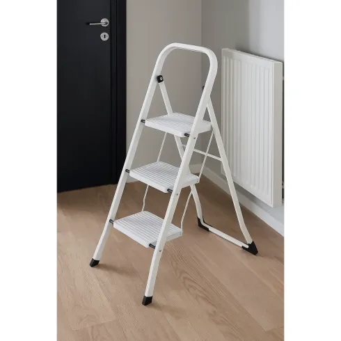 Sgabello Scala Pieghevole 3 Gradini in Acciaio Domestica Salvaspazio Scaletta | BricoShop24