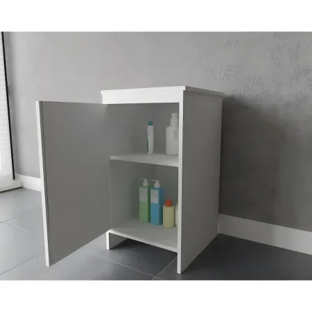 Mobile Lavanderia 46,5x49x84 cm PVC 1 Anta Bianco Salvaspazio