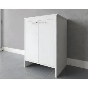 Mobile Bagno 60x50x85 cm PVC 2 Ante Bianco Lavanderia 2