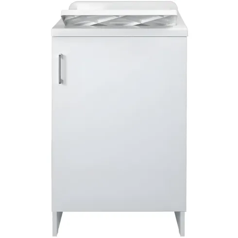 Lavatoio Bianco 1 Anta 45x50x85 cm Vasca PP e Asse in Resina