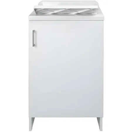 Lavatoio Bianco 1 Anta 45x50x85 cm Vasca PP e Asse in Resina