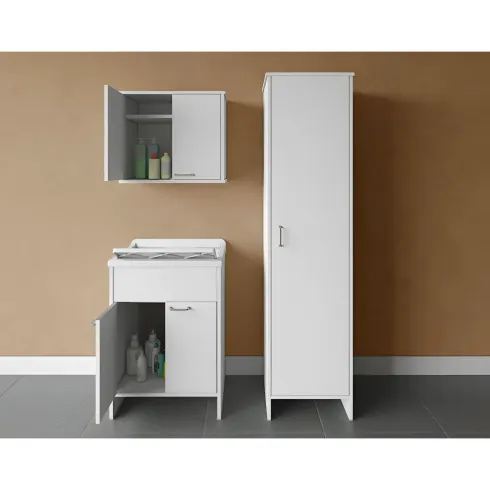 Mobile Lavatoio 2 Ante 60x50x85 Pensile 60x34x52 Colonna 45x50x182 cm