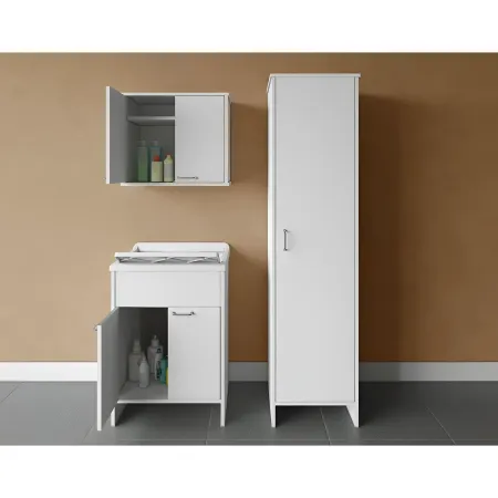 Mobile Lavatoio 2 Ante 60x50x85 Pensile 60x34x52 Colonna 45x50x182 cm