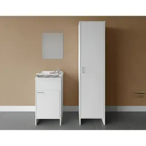 Mobile Lavatoio 45x50x85 con Colonna 45x50x182 e Specchio 45x60 2