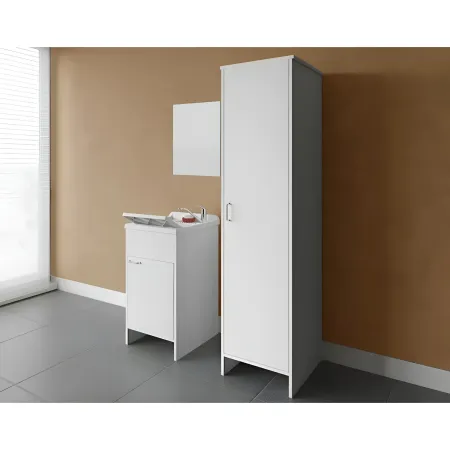 Mobile Lavatoio 45x50x85 con Colonna 45x50x182 e Specchio 45x60