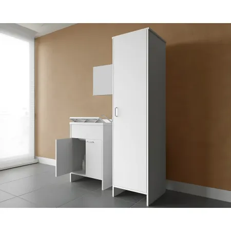 Mobile Lavatoio 2 Ante 60x50x85 con Colonna 45x50x182 e Specchio 45x60