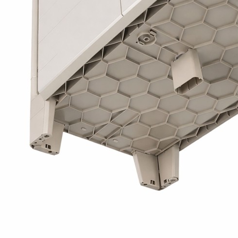 Keter Armadietto Basso in Resina da Esterno Tuttopiani Ripiani Regolabili Beige | BricoShop24