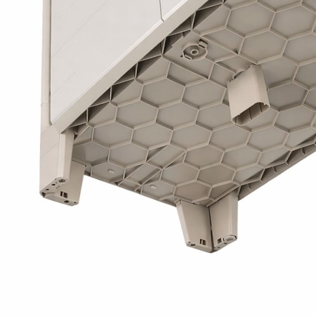Keter Armadietto Basso in Resina da Esterno Tuttopiani Ripiani Regolabili Beige | BricoShop24