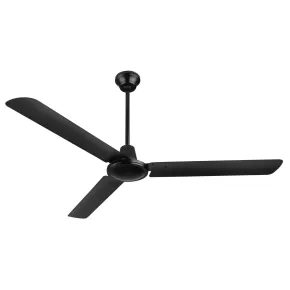 Ventilatore da Soffitto con Luce 142 cm 3 Pale Metallo Nero 3 Velocità