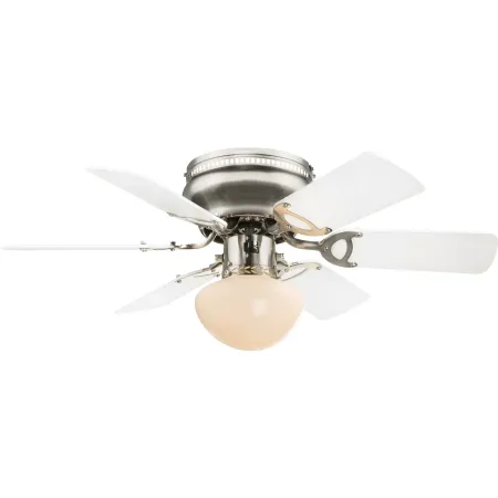 Ventilatore Soffitto con Luce 76 cm 6 Pale Reversibili MDF Bianco Nero