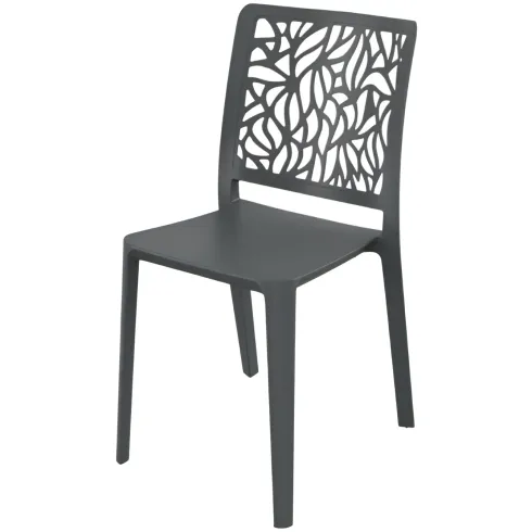 Set 4 Sedie da Pranzo Antracite in Polipropilene da Interno Esterno