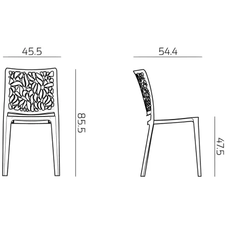 Set 4 Sedie da Pranzo Antracite in Polipropilene da Interno Esterno