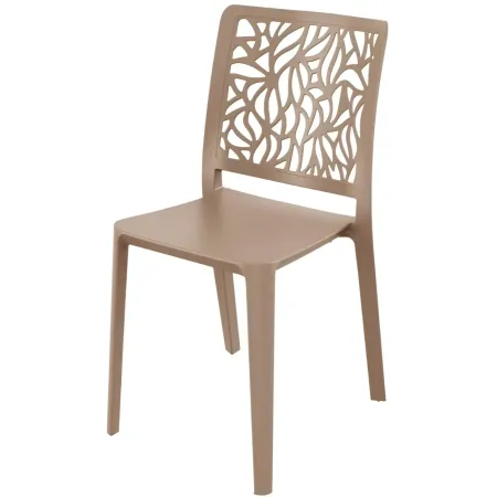 Set 4 Sedie da Pranzo Tortora Chiaro Polipropilene da Interno Esterno