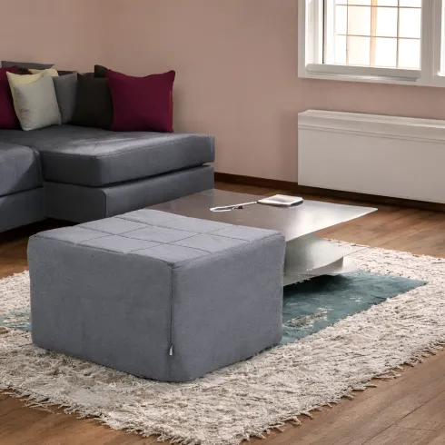 Pouf Letto Singolo Pieghevole Richiudibile Grigio 70x70 cm Salvaspazio
