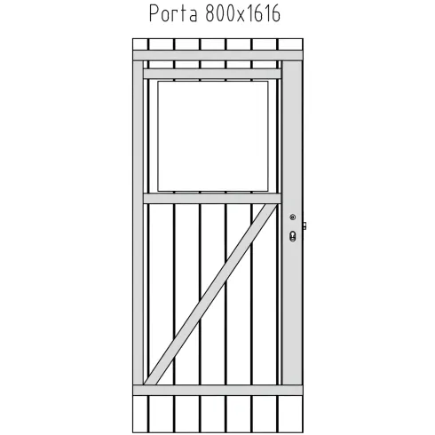 Casetta in Legno Impregnato 176x176 Blockhouse 19 mm Porta Finestrata