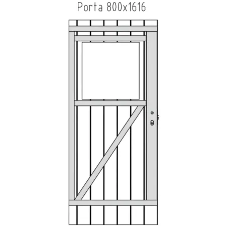 Casetta in Legno Impregnato 176x176 Blockhouse 19 mm Porta Finestrata