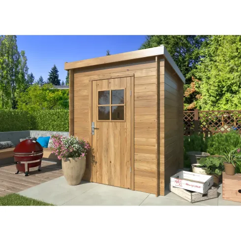 Casetta in Legno Impregnato 176x176 Blockhouse 19 mm Porta Finestrata