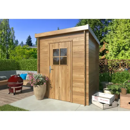 Casetta in Legno Impregnato 176x176 Blockhouse 19 mm Porta Finestrata