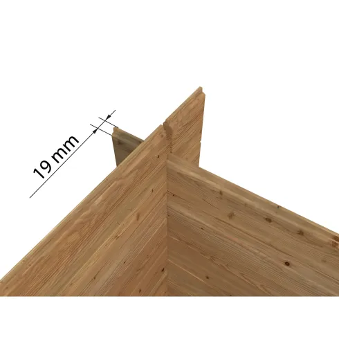 Casetta in Legno Impregnato 176x176 Blockhouse 19 mm Porta Finestrata