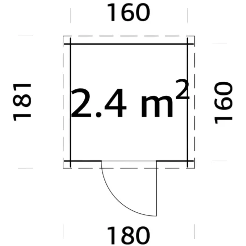 Casetta in Legno Impregnato 176x176 Blockhouse 19 mm Porta Finestrata