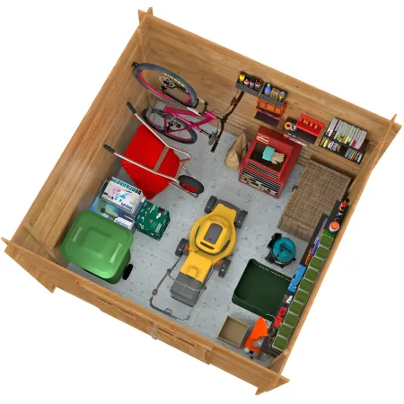Casetta in Legno Impregnato 260x260 Blockhouse 19 mm Porta Doppia