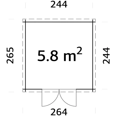 Casetta in Legno Impregnato 260x260 Blockhouse 19 mm Porta Doppia
