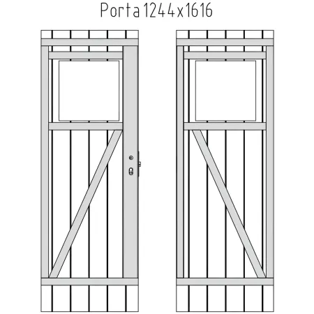 Casetta in Legno Impregnato 260x260 Blockhouse 19 mm Porta Doppia
