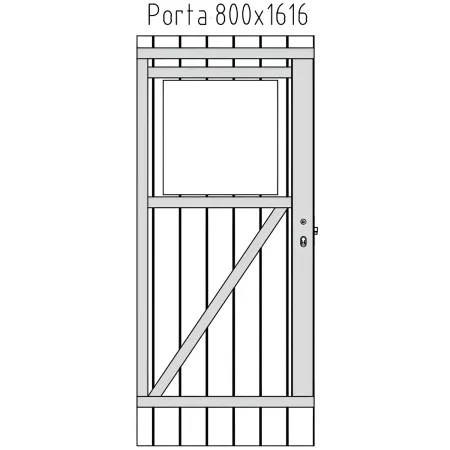 Casetta in Legno Grezzo 19 mm 176x176 cm Blockhouse Tetto in Perline