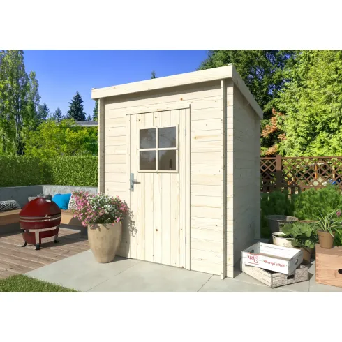 Casetta in Legno Grezzo 19 mm 176x176 cm Blockhouse Tetto in Perline