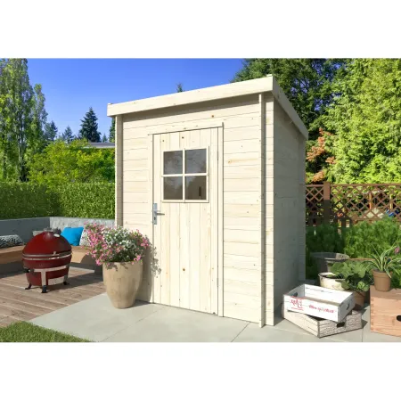 Casetta in Legno Grezzo 19 mm 176x176 cm Blockhouse Tetto in Perline