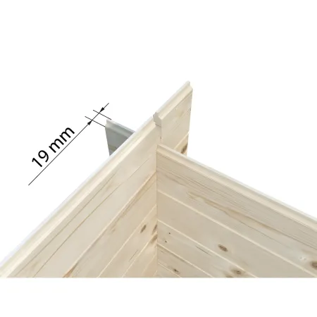Casetta in Legno 19 mm 216x216 cm Blockhouse Tetto Perline Doppia Porta