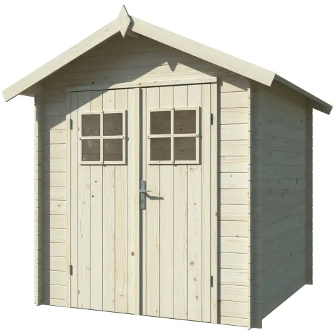 Casetta in Legno Grezzo 19 mm 200x200 cm Blockhouse Porta Doppia