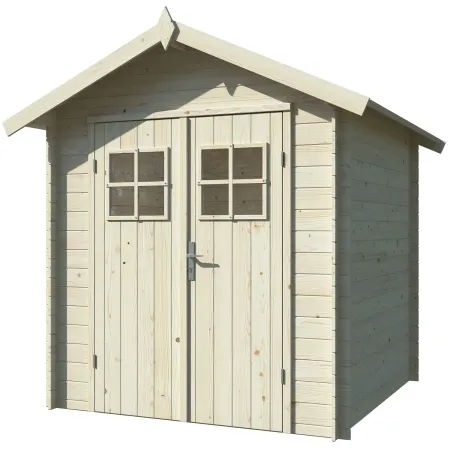 Casetta in Legno Grezzo 19 mm 200x200 cm Blockhouse Porta Doppia