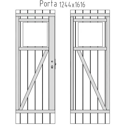 Casetta in Legno Grezzo 19 mm 200x200 cm Blockhouse Porta Doppia
