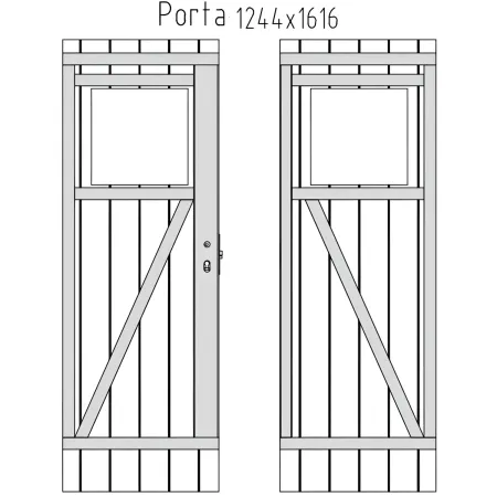 Casetta in Legno Grezzo 19 mm 200x200 cm Blockhouse Porta Doppia