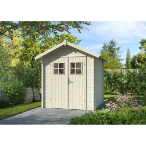 Casetta in Legno Grezzo 19 mm 200x200 cm Blockhouse Porta Doppia 2