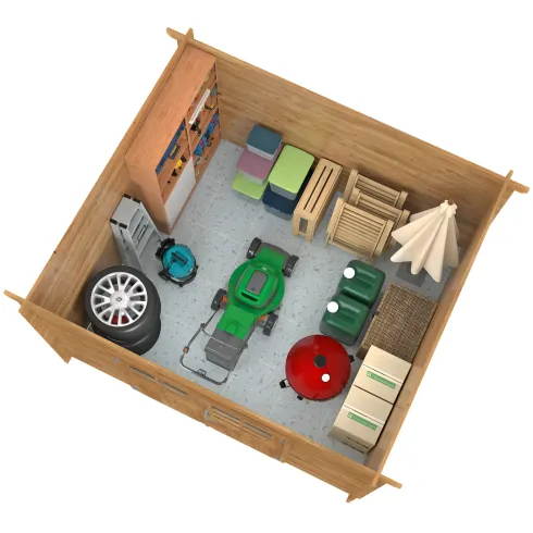 Casetta in Legno Impregnato 322x292 Blockhouse 28 mm Porta Doppia
