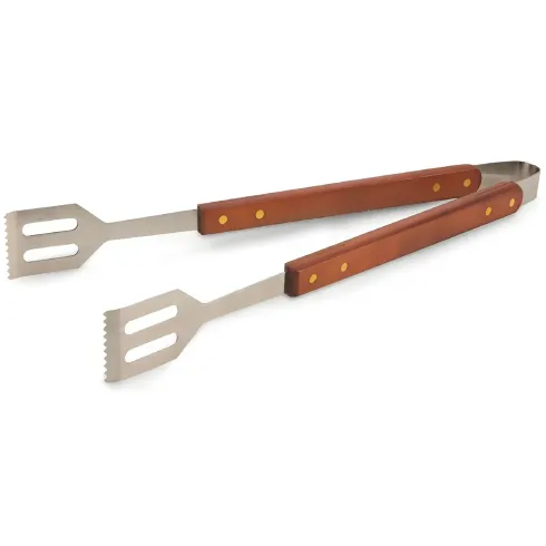 Set 3 Utensili Barbecue Pinza Paletta Forchetta Acciaio Inox Legno