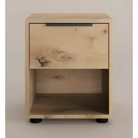 Comodino 1 Cassetto Rovere Artisan per Camera da Letto con Vano