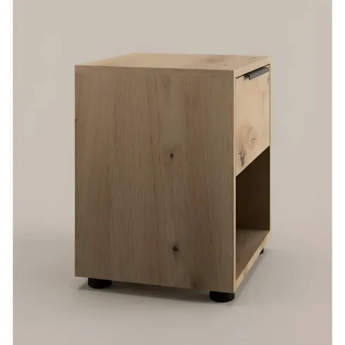 Comodino 1 Cassetto Rovere Artisan per Camera da Letto con Vano
