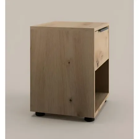 Comodino 1 Cassetto Rovere Artisan per Camera da Letto con Vano